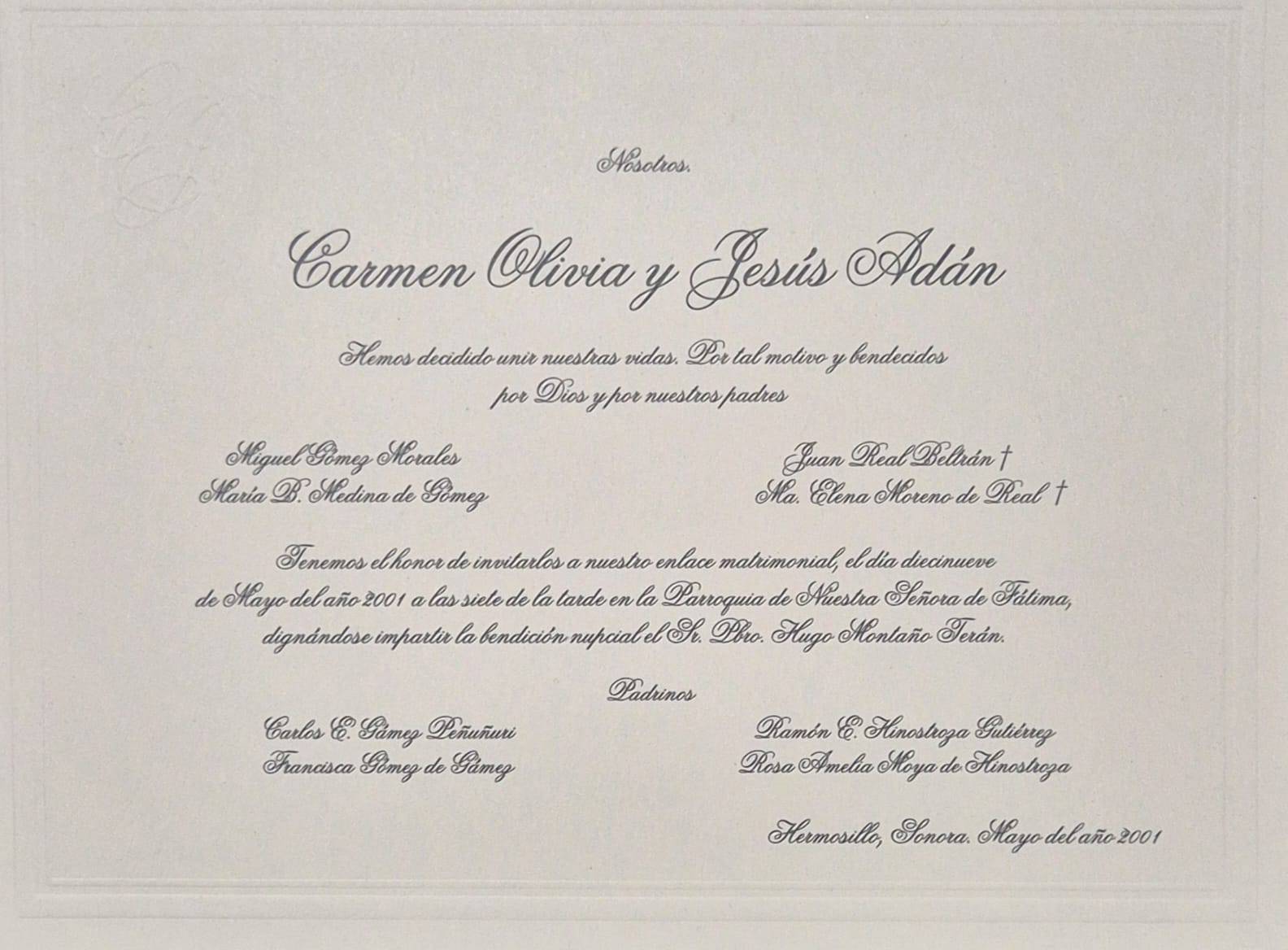 Invitación original de boda